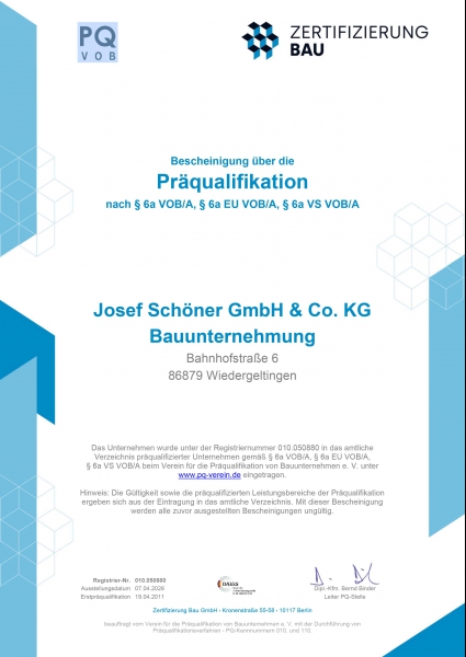 schöner bauen ist bereits seit 2011 präzertifiziert bei Bau e.V.m